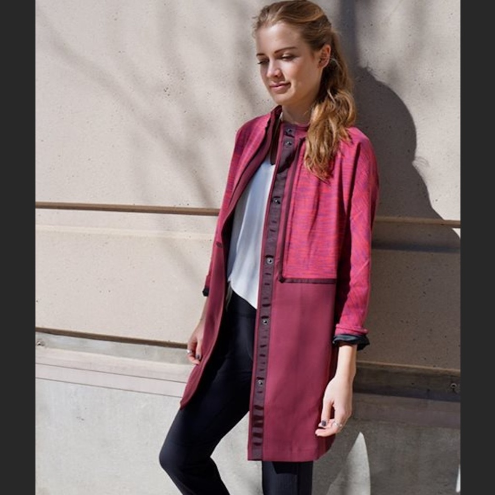 NWOT Lululemon Athletica Burgundy Cocoon Car Coat